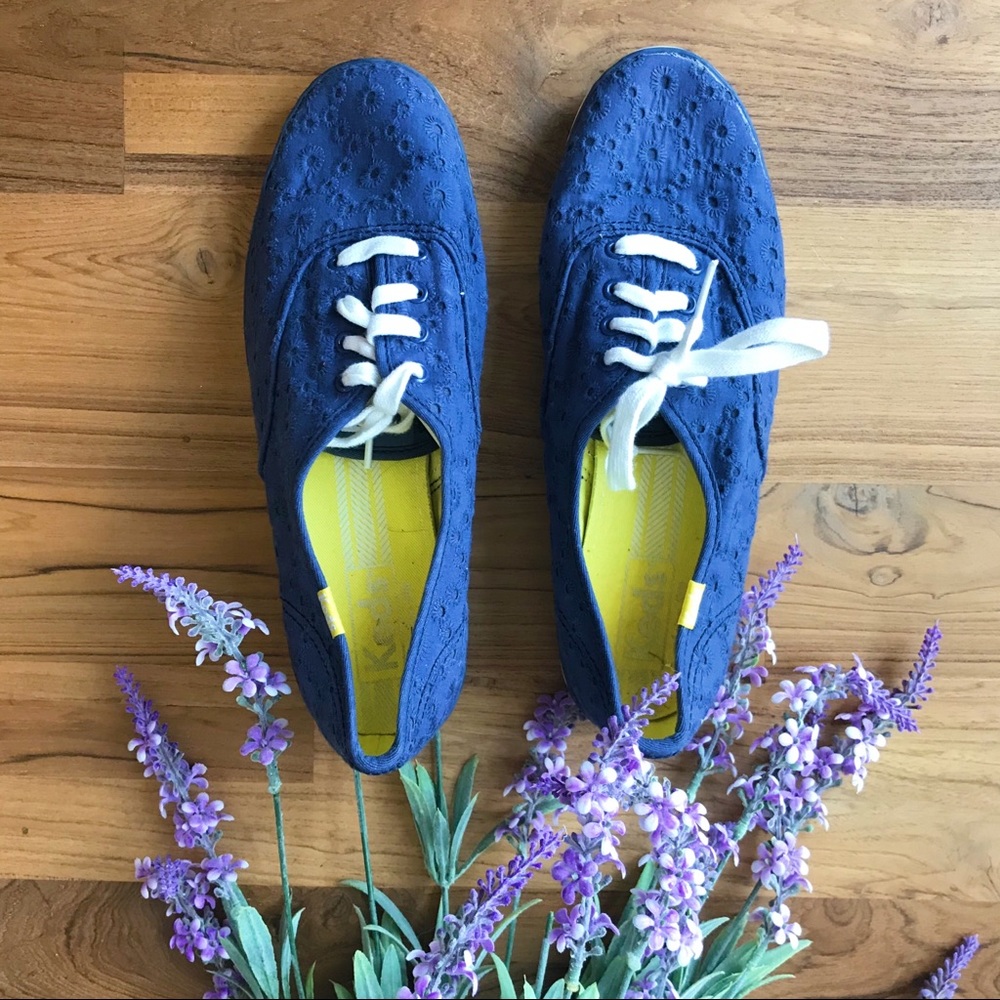 Navy Eyelet Keds